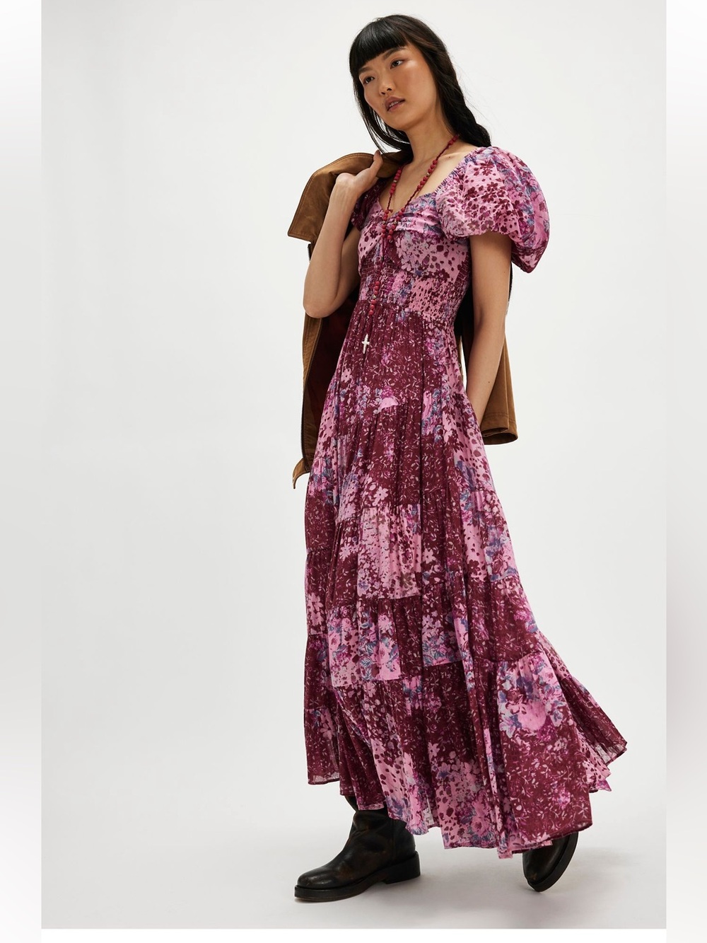 Free People • Sundrenched Short-Sleeve Maxi Dress